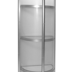 faltbare Vitrine Twist 200cm halbrund